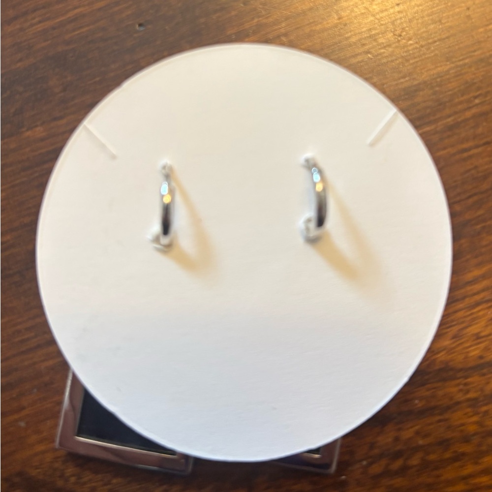 Iridescent Abalone Rectangle Drop Earrings with Huggie Clasp. NEW! - Picture 5 of 5